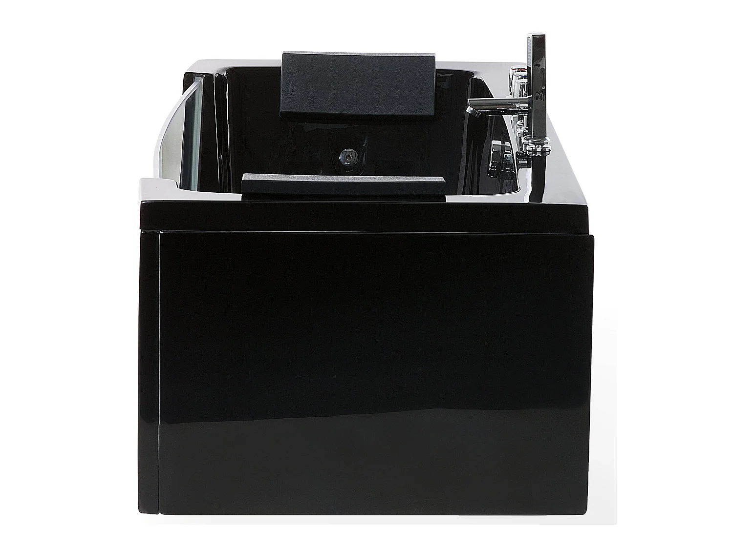 Baignoire d'angle à remous avec LED SAMANA 174 x 79 cm Noir