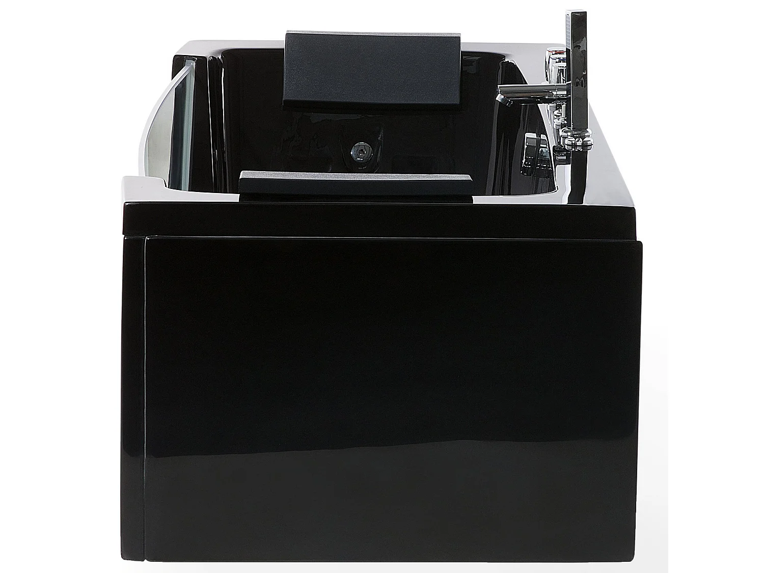 Baignoire d'angle à remous avec LED SAMANA 174 x 79 cm Noir