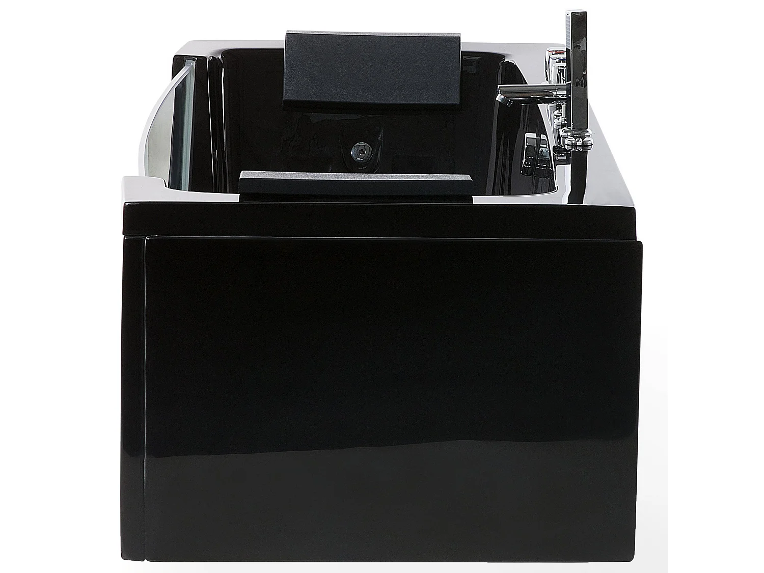 Baignoire d'angle à remous avec LED SAMANA 174 x 79 cm Noir