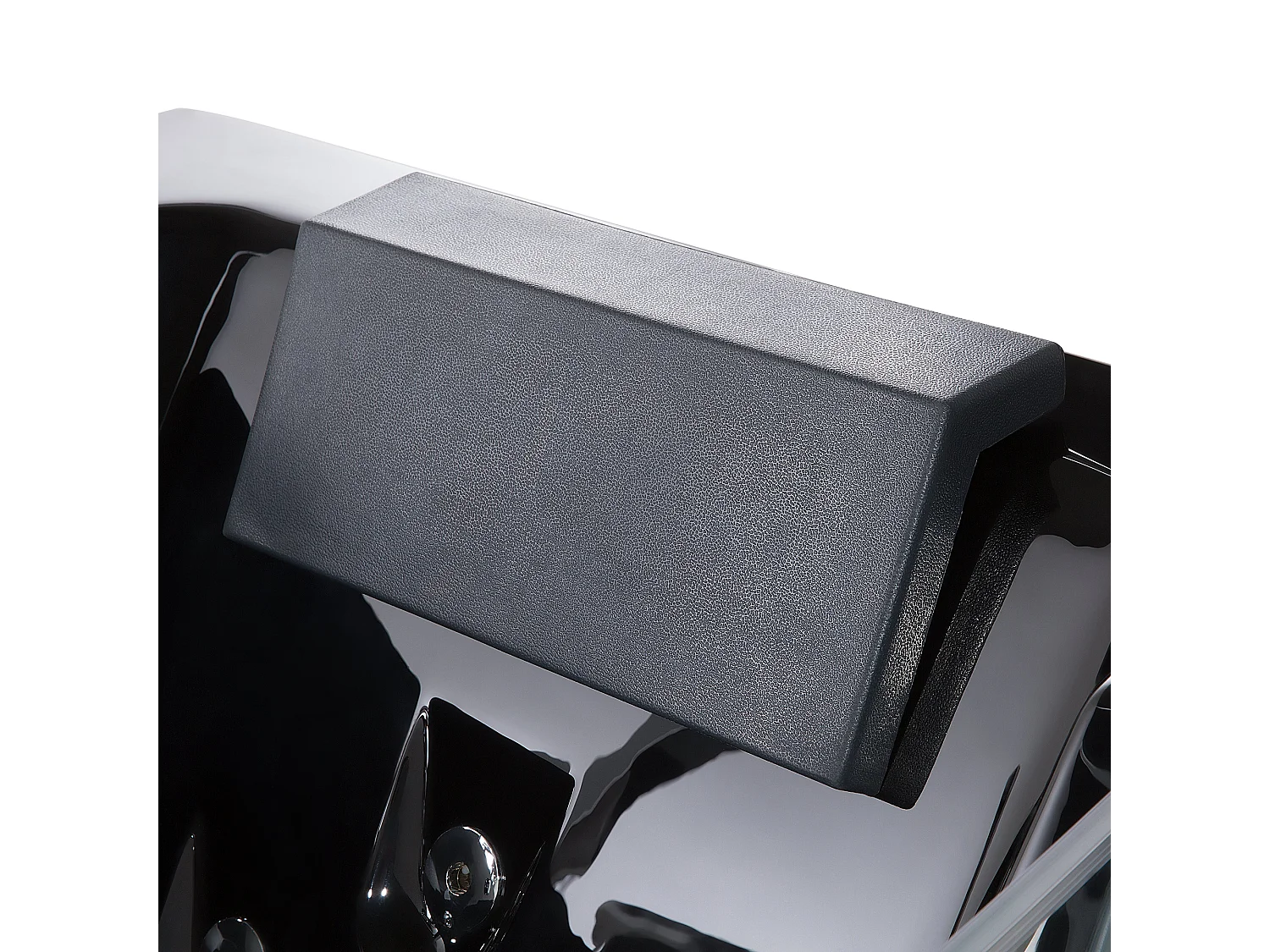 Baignoire d'angle à remous avec LED SAMANA 174 x 79 cm Noir