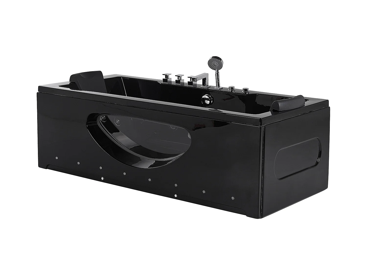 Baignoire d'angle à remous avec LED HAWES 180 x 80 cm Noir