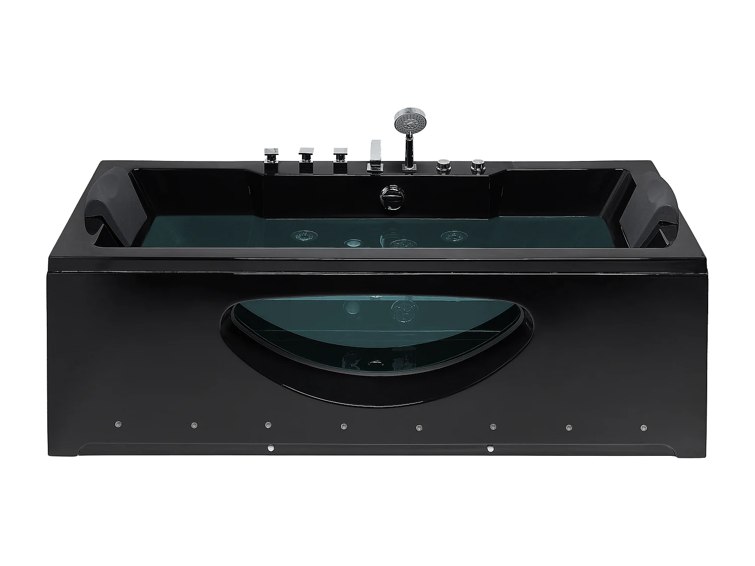 Baignoire d'angle à remous avec LED HAWES 180 x 80 cm Noir