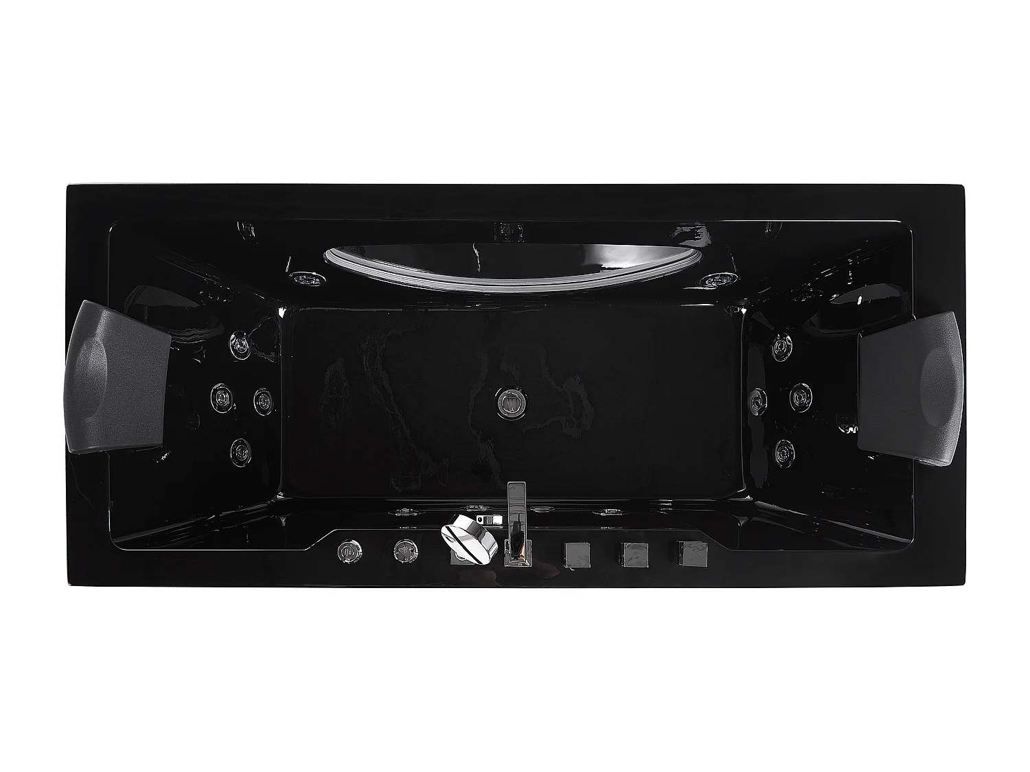 Baignoire d'angle à remous avec LED HAWES 180 x 80 cm Noir