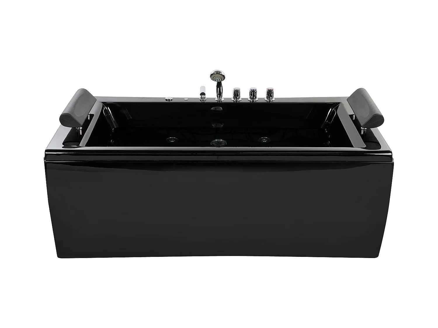 Baignoire d'angle à remous avec LED MONTEGO 172 x 83 cm Noir