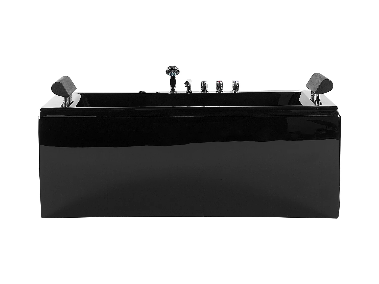 Baignoire d'angle à remous avec LED MONTEGO 172 x 83 cm Noir