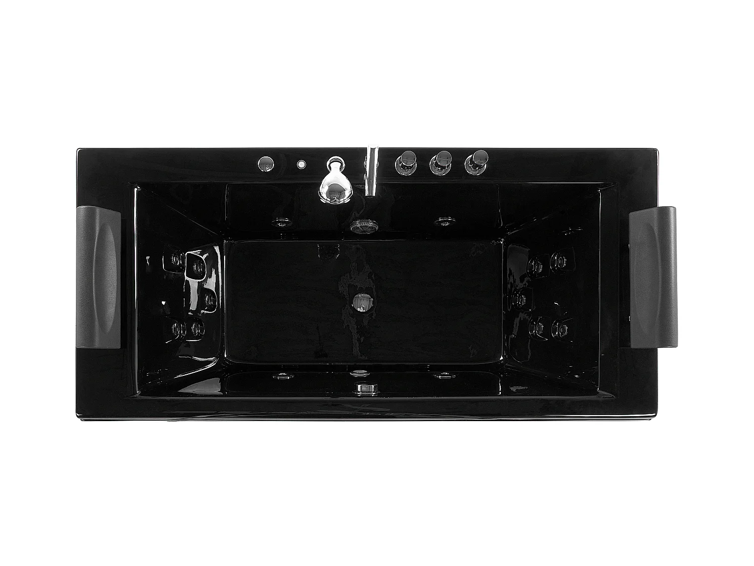 Baignoire d'angle à remous avec LED MONTEGO 172 x 83 cm Noir