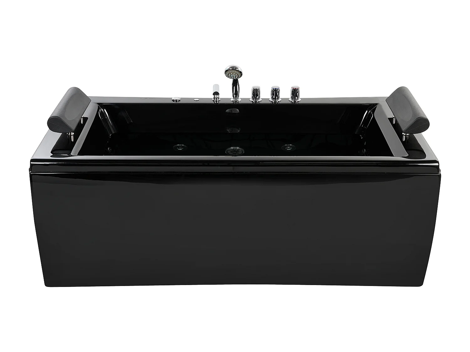 Baignoire d'angle à remous avec LED MONTEGO 172 x 83 cm Noir