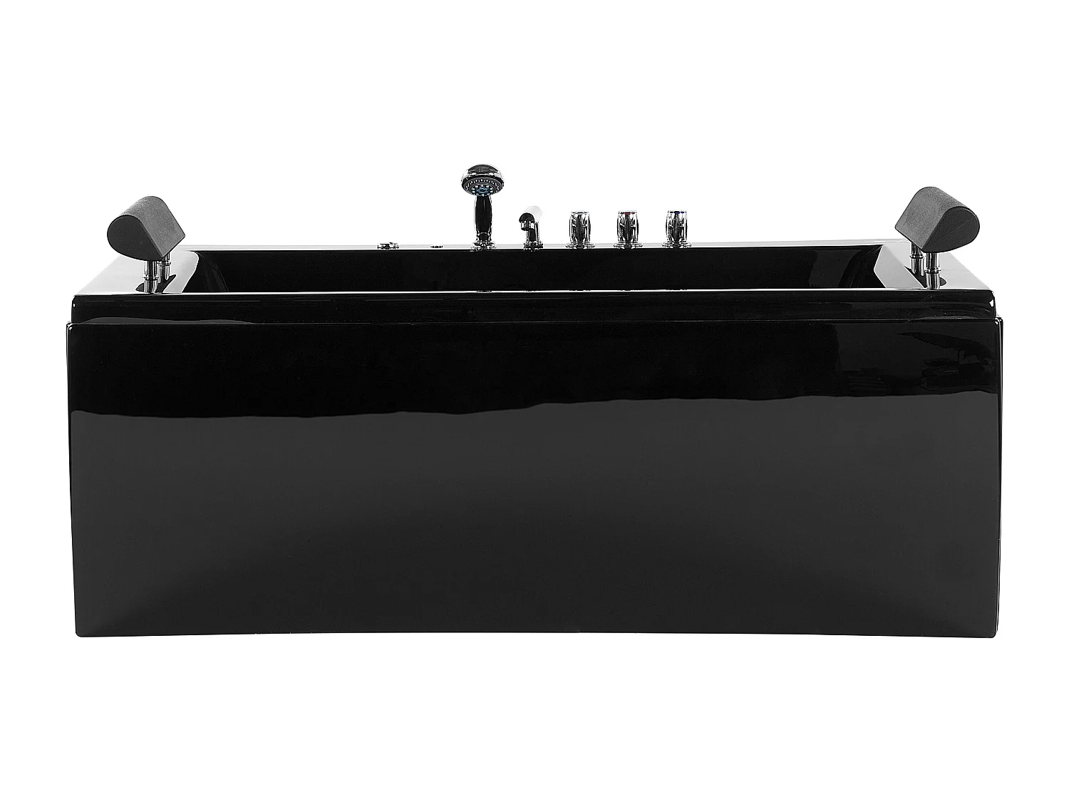 Baignoire d'angle à remous avec LED MONTEGO 172 x 83 cm Noir