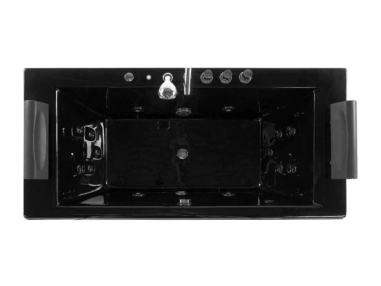 Baignoire d'angle à remous avec LED MONTEGO 172 x 83 cm Noir