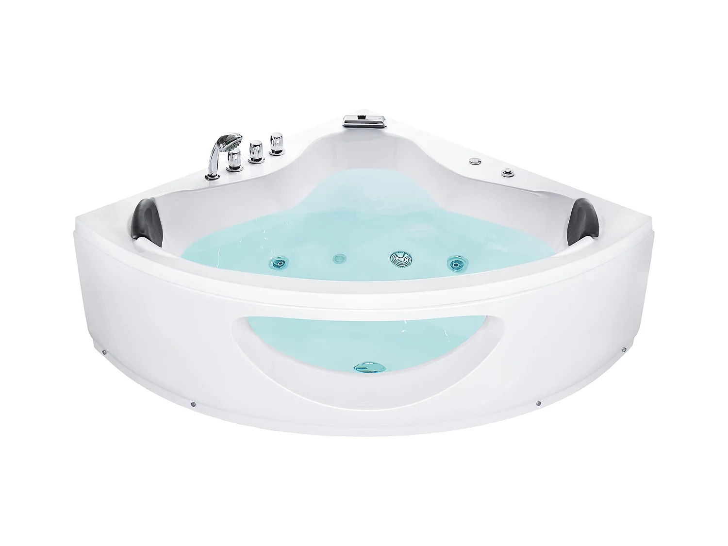 Hoek bubbelbad met LED TOCOA 190 x 138 cm Wit