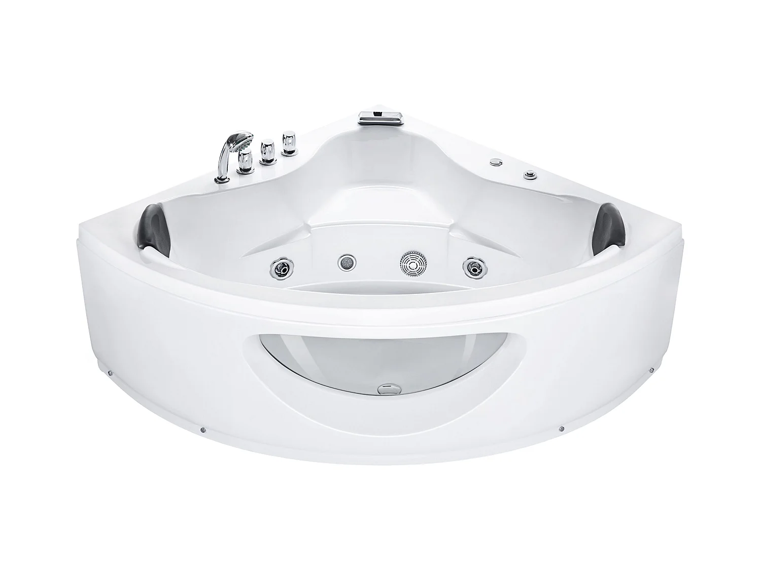 Hoek bubbelbad met LED TOCOA 190 x 138 cm Wit