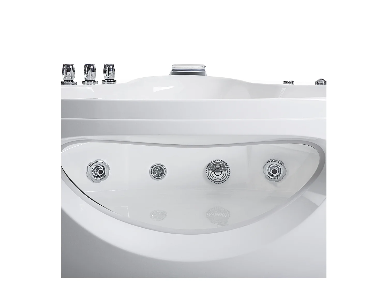 Hoek bubbelbad met LED TOCOA 190 x 138 cm Wit