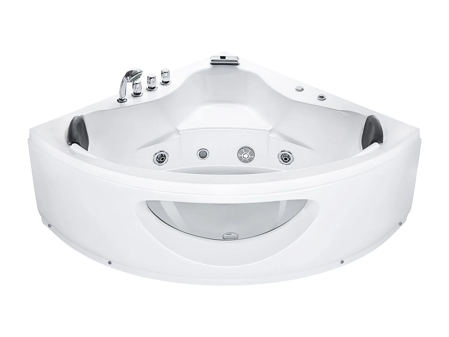 Hoek bubbelbad met LED TOCOA 190 x 138 cm Wit