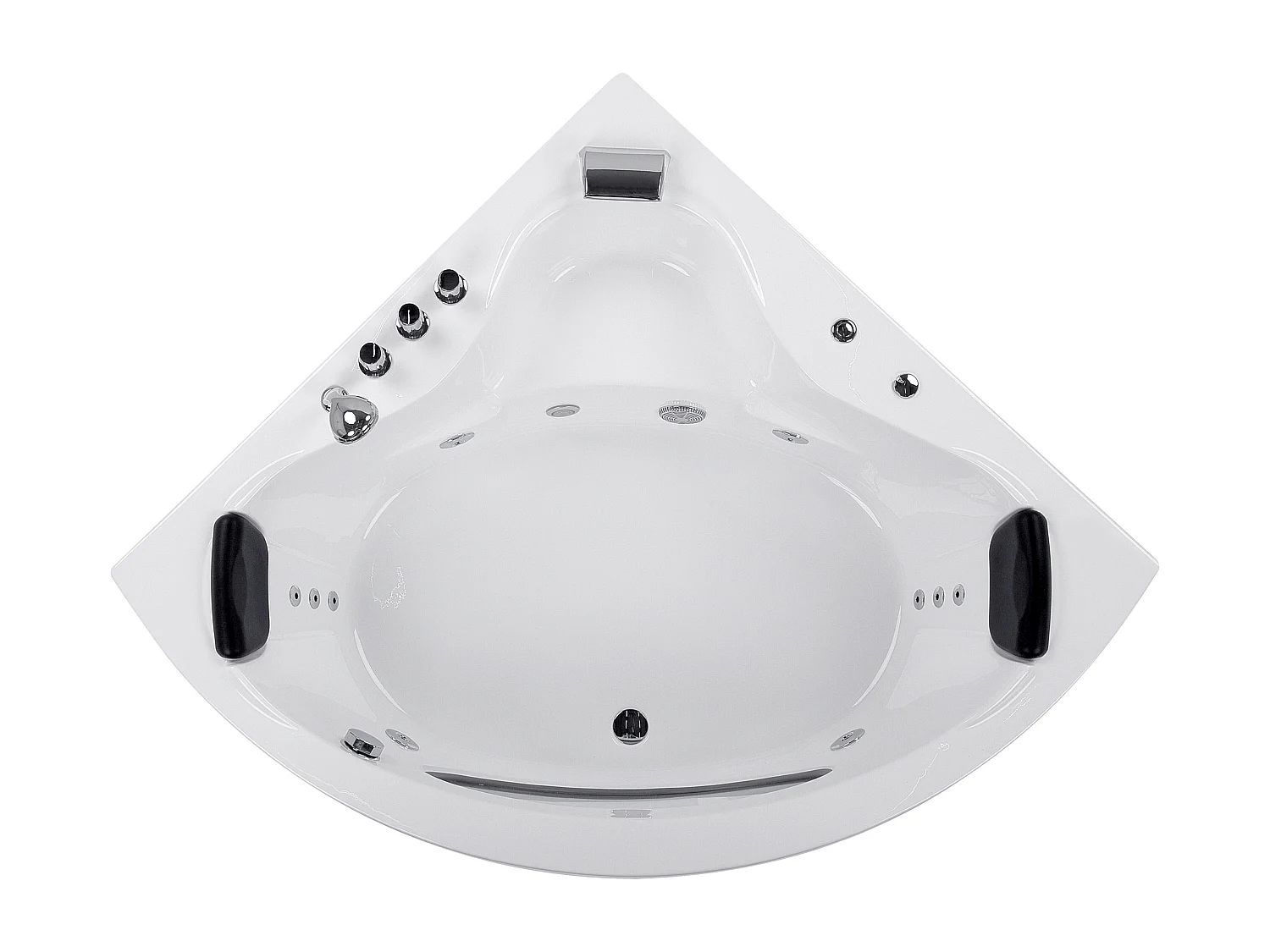 Hoek bubbelbad met LED TOCOA 190 x 138 cm Wit