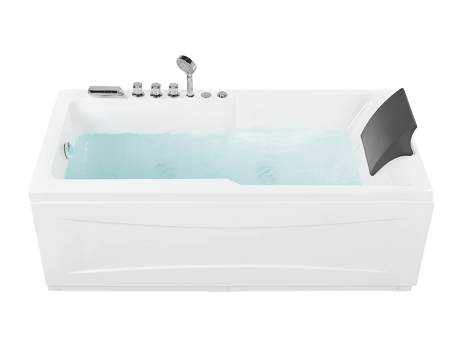 Baignoire d'angle à remous avec LED ARTEMISA Côté droit 170 x 80 cm Blanc