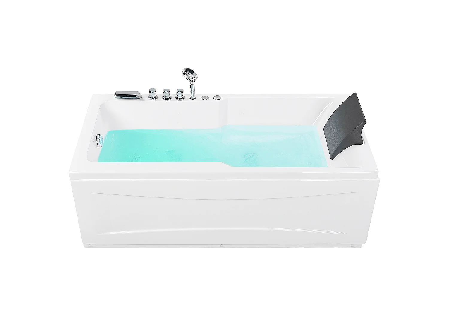 Baignoire d'angle à remous avec LED ARTEMISA Côté droit 170 x 80 cm Blanc