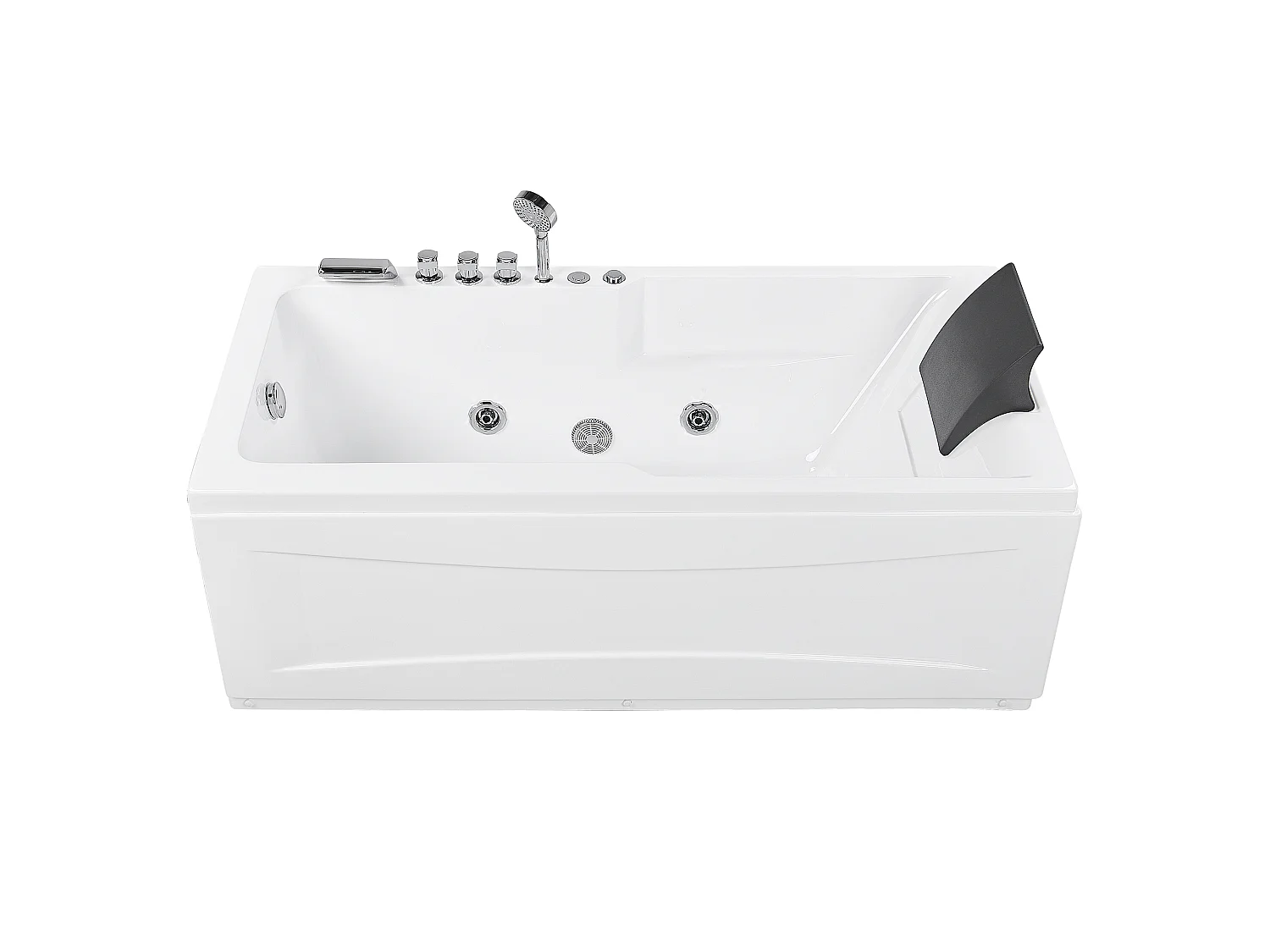 Baignoire d'angle à remous avec LED ARTEMISA Côté droit 170 x 80 cm Blanc