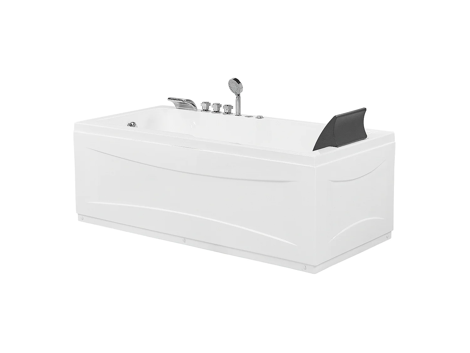 Baignoire d'angle à remous avec LED ARTEMISA Côté droit 170 x 80 cm Blanc