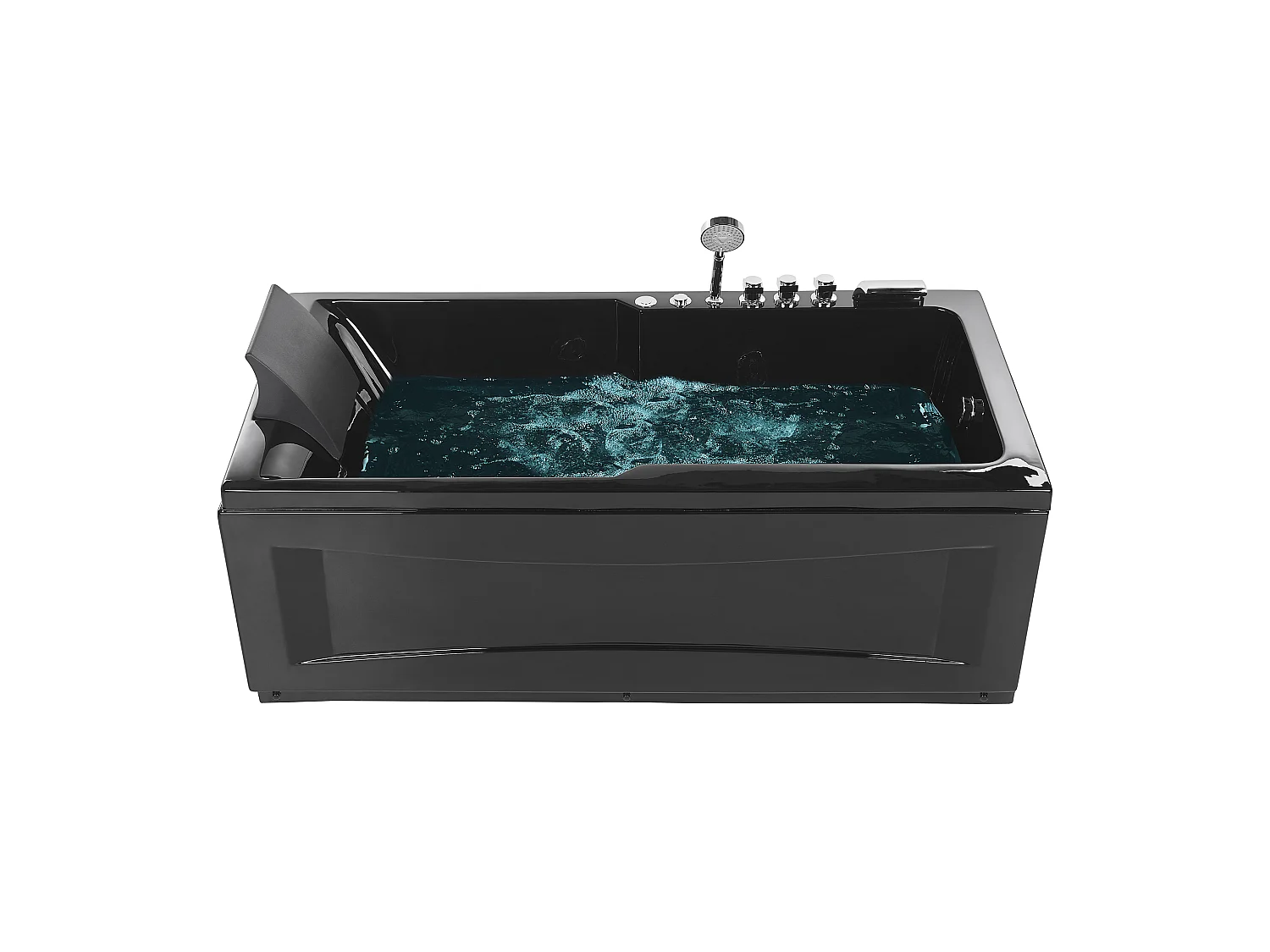 Baignoire d'angle à remous avec LED ARTEMISA Côté droite 170 x 80 cm Noir