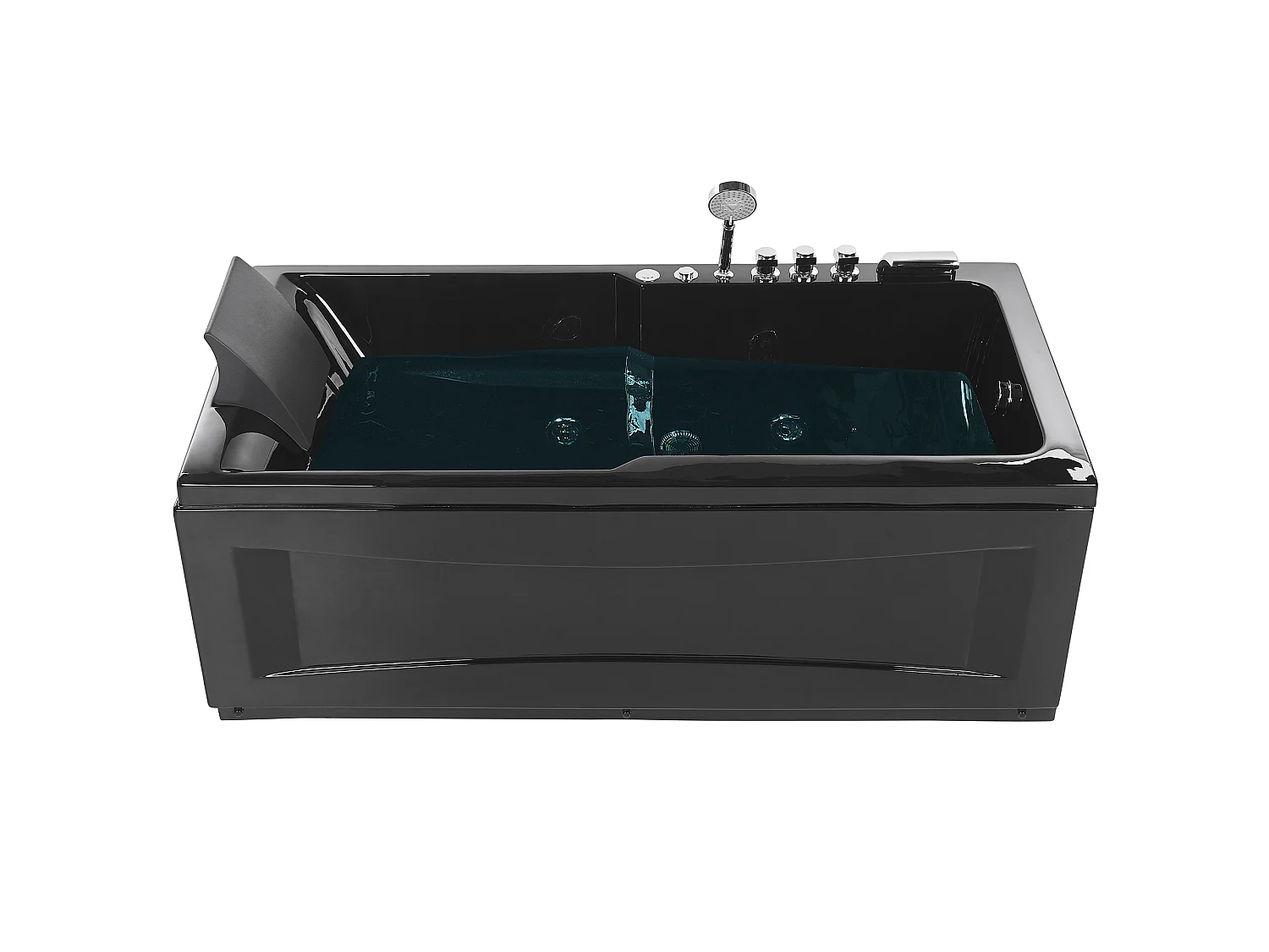 Baignoire d'angle à remous avec LED ARTEMISA Côté droite 170 x 80 cm Noir