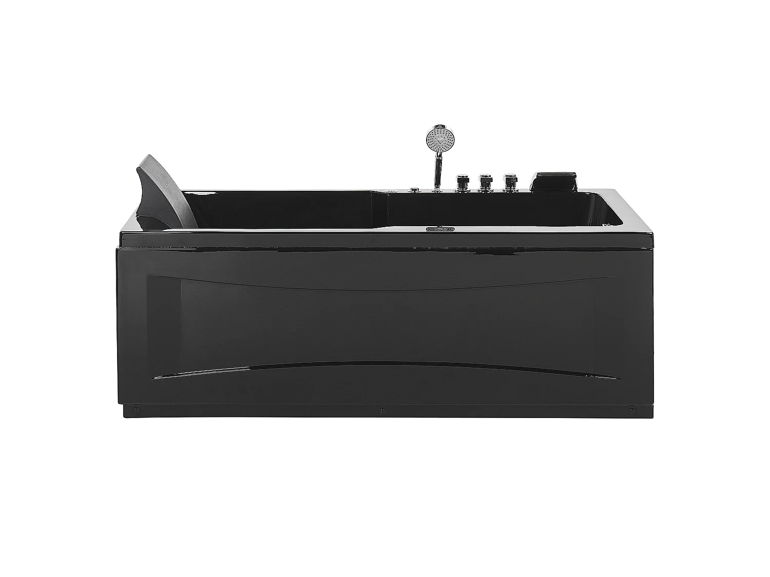 Baignoire d'angle à remous avec LED ARTEMISA Côté droite 170 x 80 cm Noir