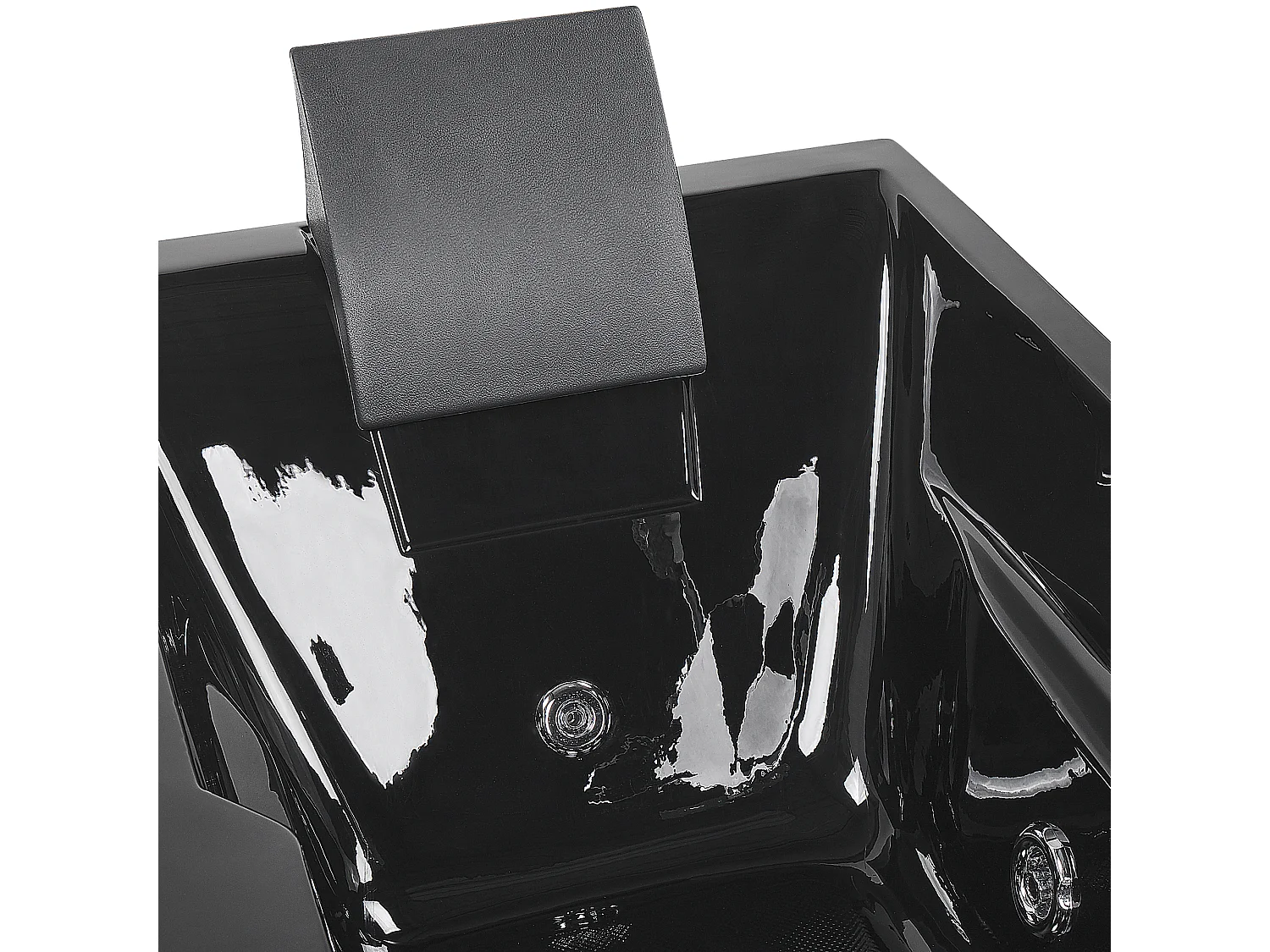 Baignoire d'angle à remous avec LED ARTEMISA Côté droite 170 x 80 cm Noir