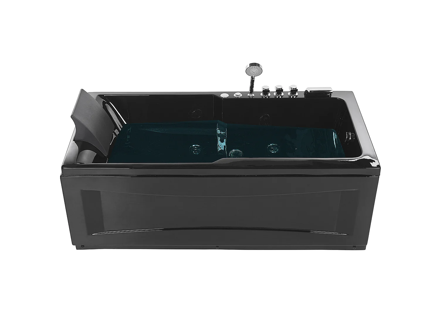 Baignoire d'angle à remous avec LED ARTEMISA Côté droite 170 x 80 cm Noir