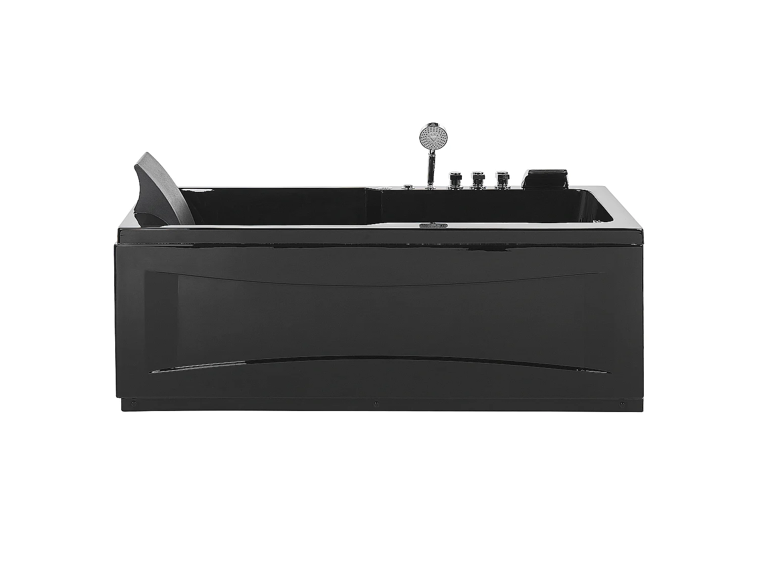 Baignoire d'angle à remous avec LED ARTEMISA Côté droite 170 x 80 cm Noir