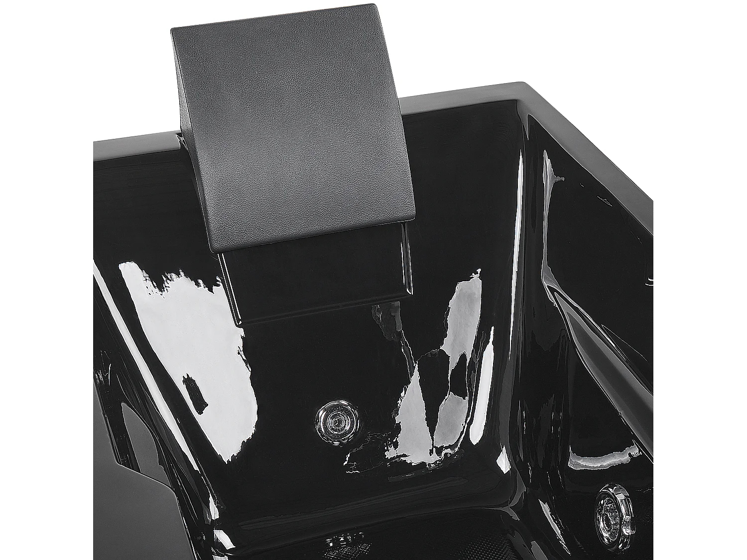 Baignoire d'angle à remous avec LED ARTEMISA Côté droite 170 x 80 cm Noir