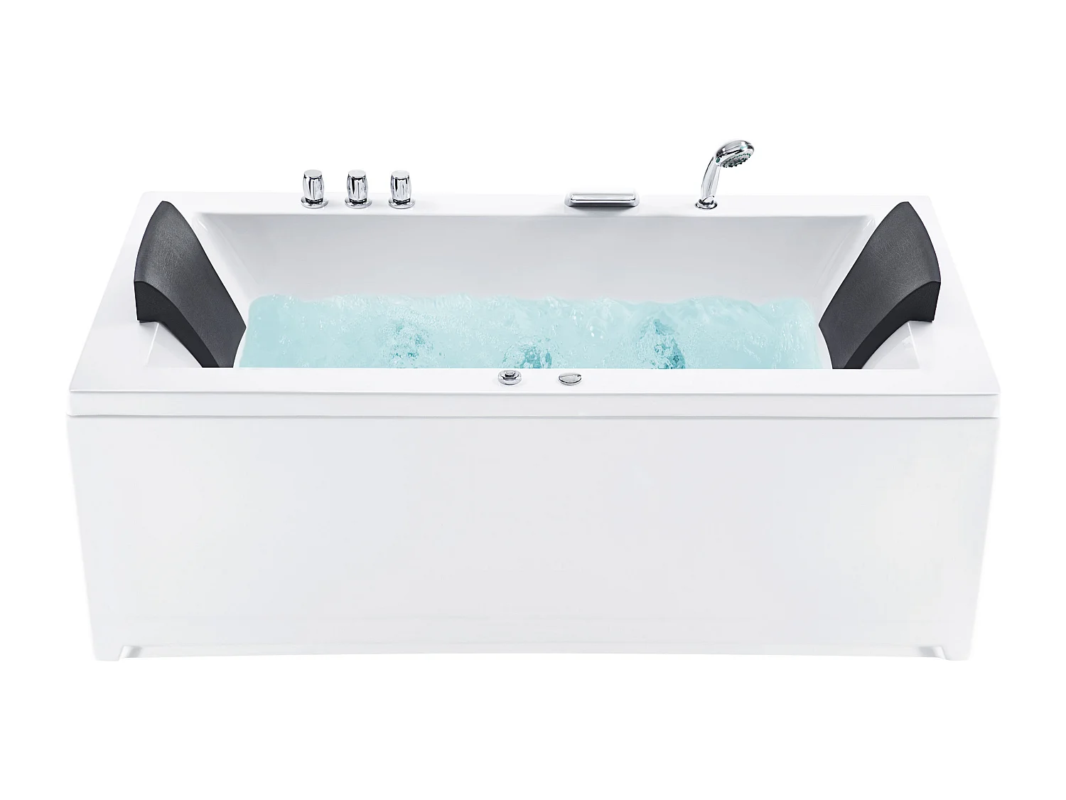 Baignoire d\'angle à remous avec LED VARADERO Côté droit 183 x 90 cm Blanc