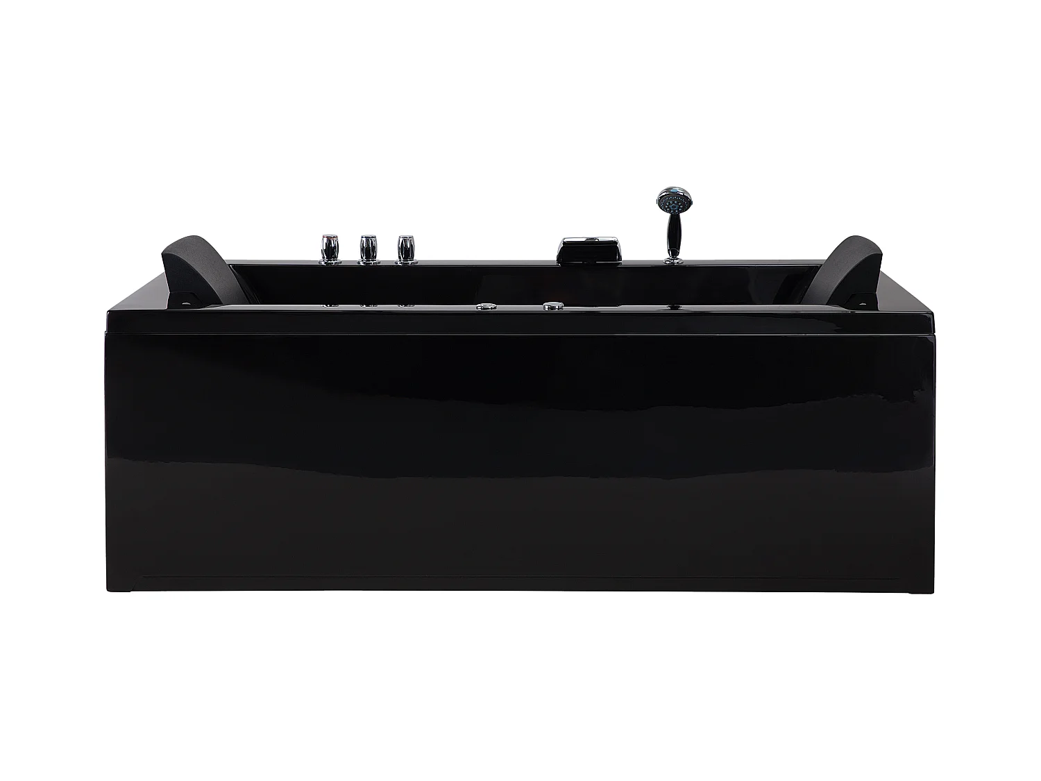 Baignoire d'angle à remous avec LED VARADERO Côté droite 183 x 90 cm Noir