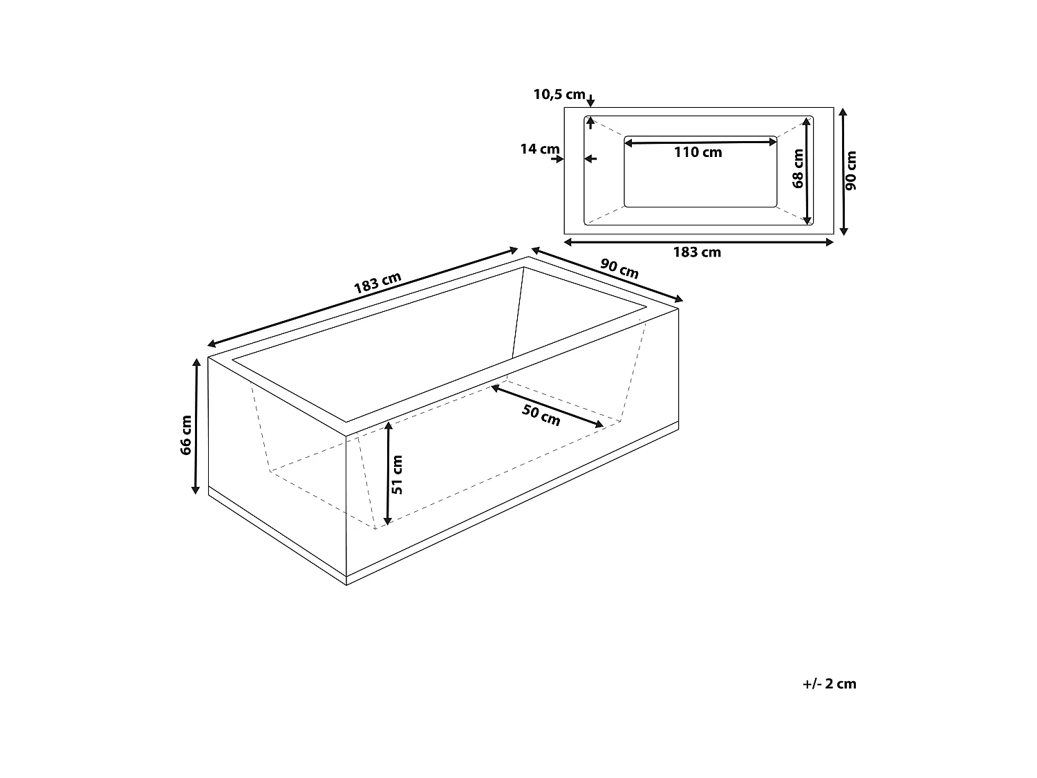 Baignoire d'angle à remous avec LED VARADERO Côté droite 183 x 90 cm Noir