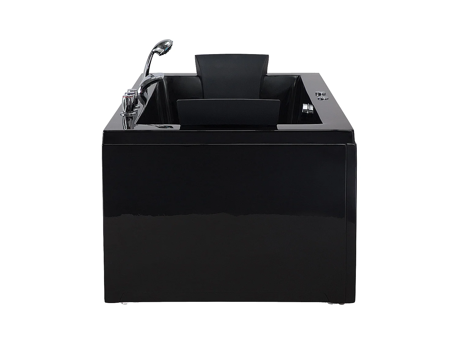 Baignoire d'angle à remous avec LED VARADERO Côté droite 183 x 90 cm Noir