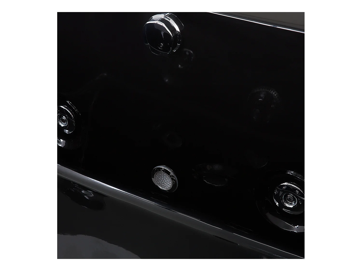 Baignoire d'angle à remous avec LED VARADERO Côté droite 183 x 90 cm Noir