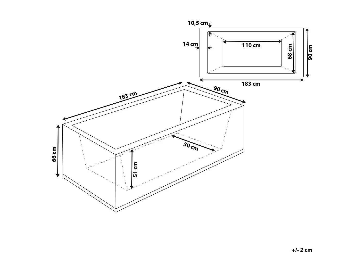 Baignoire d'angle à remous avec LED VARADERO Côté droite 183 x 90 cm Noir