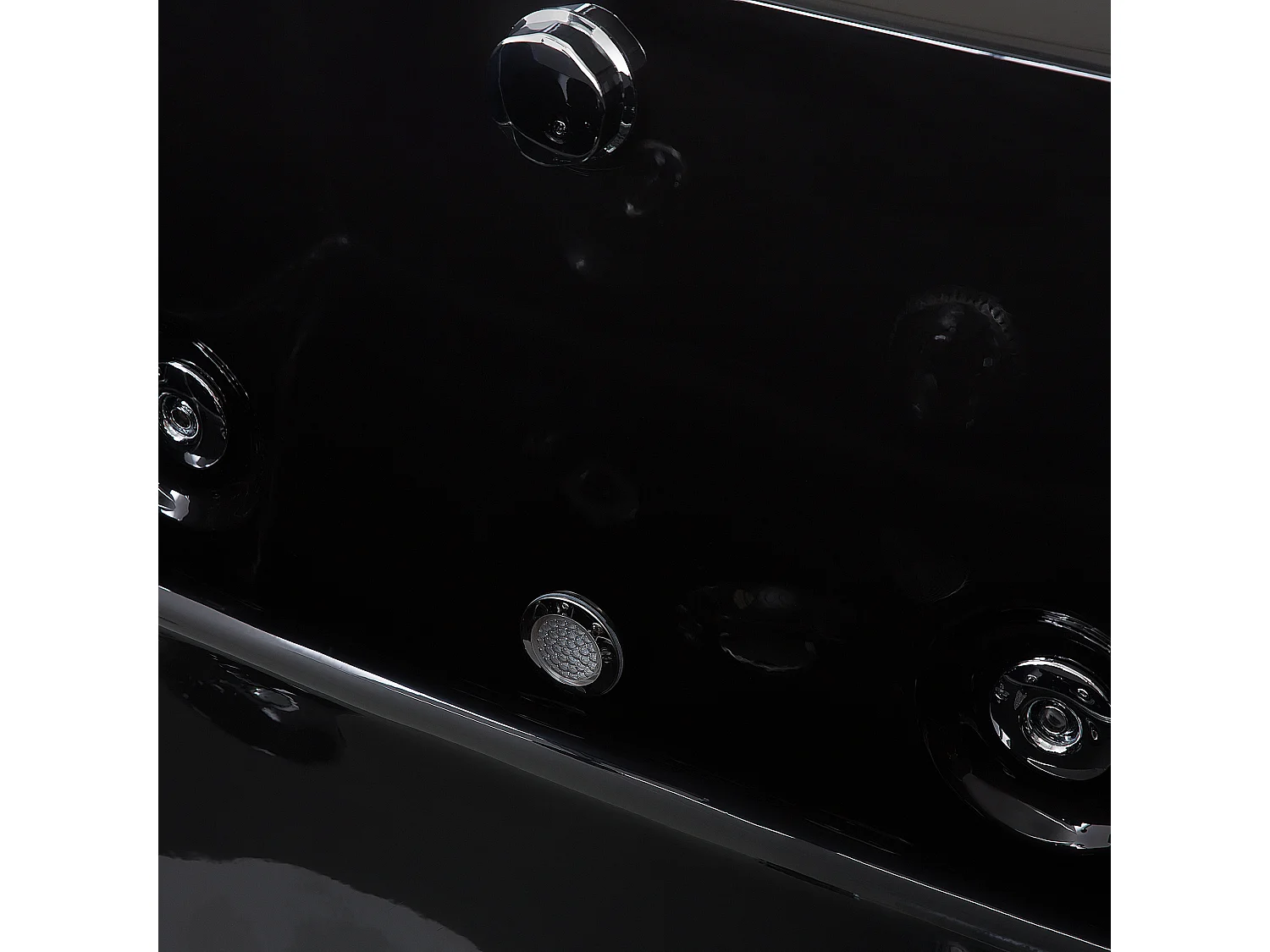 Baignoire d'angle à remous avec LED VARADERO Côté droite 183 x 90 cm Noir