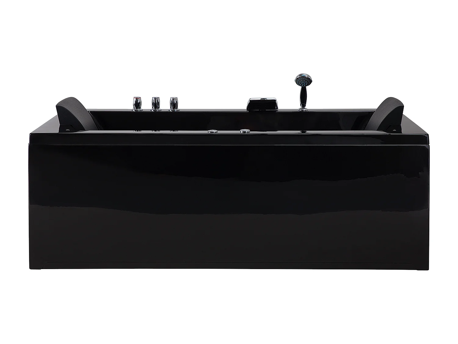 Baignoire d'angle à remous avec LED VARADERO Côté gauche 183 x 90 cm Noir