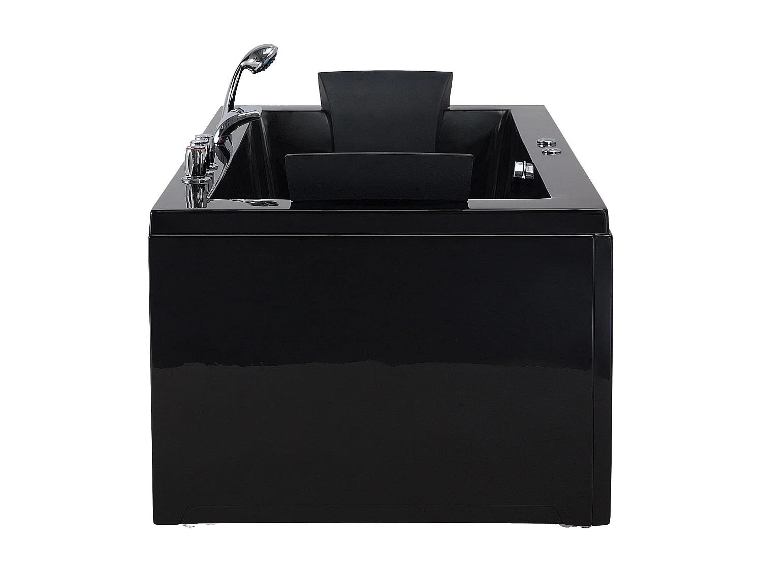 Baignoire d'angle à remous avec LED VARADERO Côté gauche 183 x 90 cm Noir