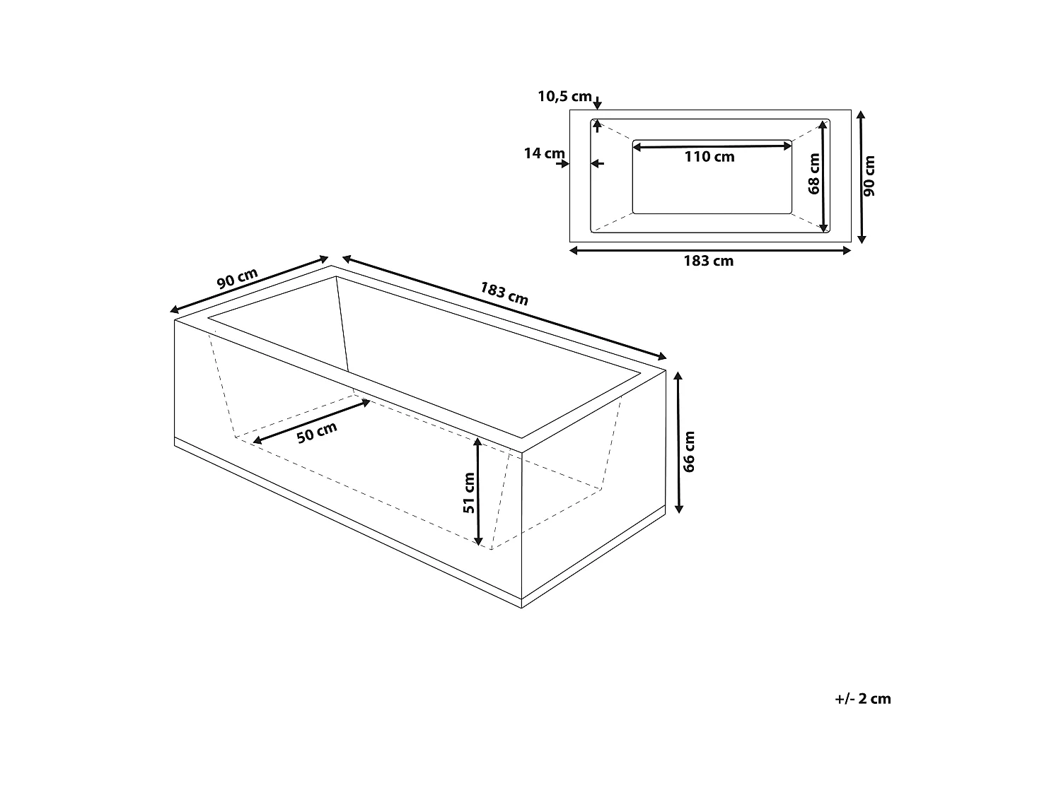Baignoire d'angle à remous avec LED VARADERO Côté droit 183 x 90 cm Noir