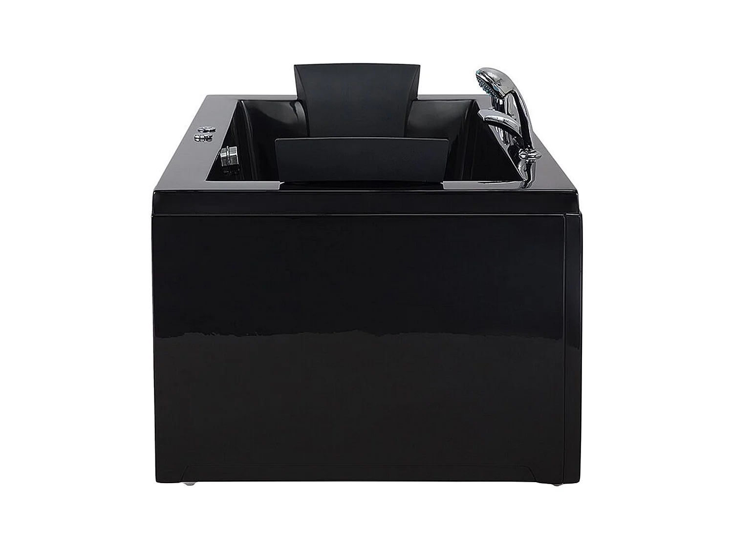 Baignoire d'angle à remous avec LED VARADERO Côté droit 183 x 90 cm Noir