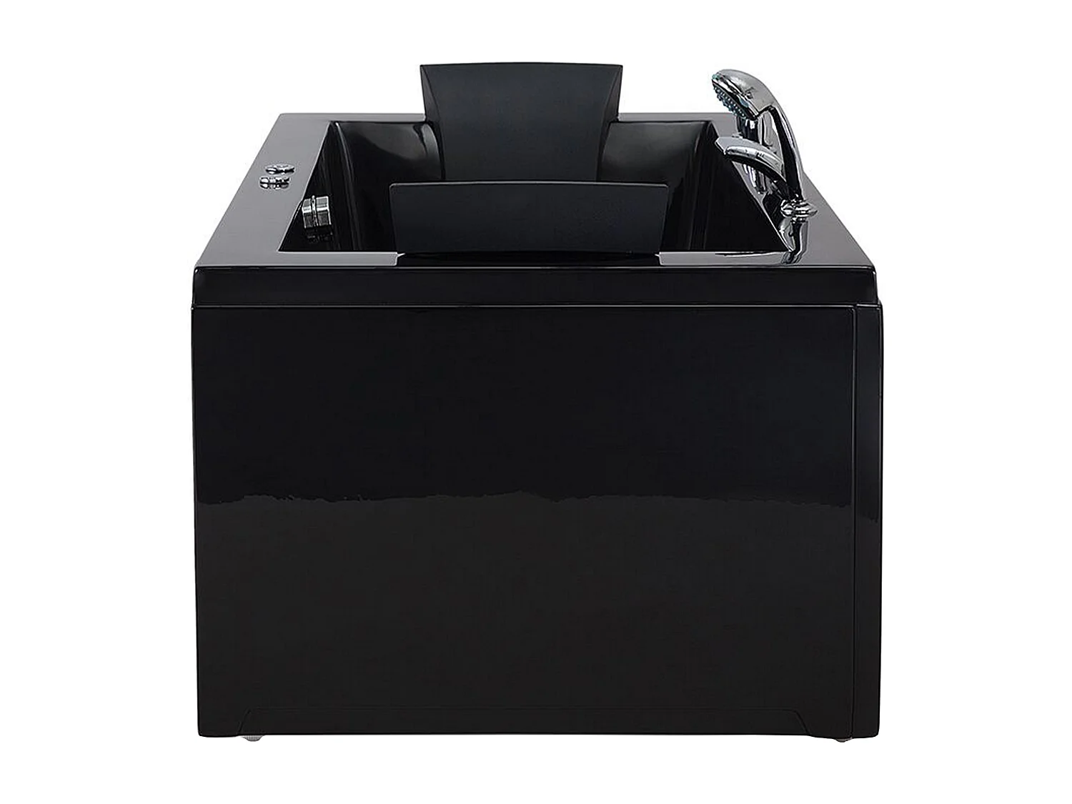 Vasca idromassaggio angolare con LED VARADERO Lato destro 183 x 90 cm Nero