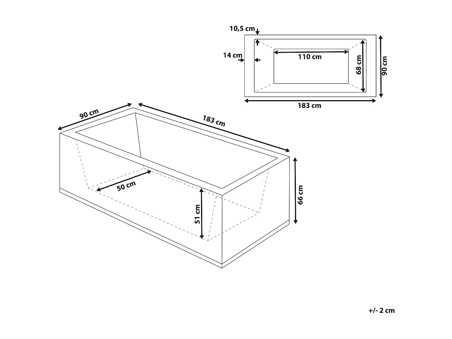 Baignoire d'angle à remous avec LED VARADERO Côté droit 183 x 90 cm Noir