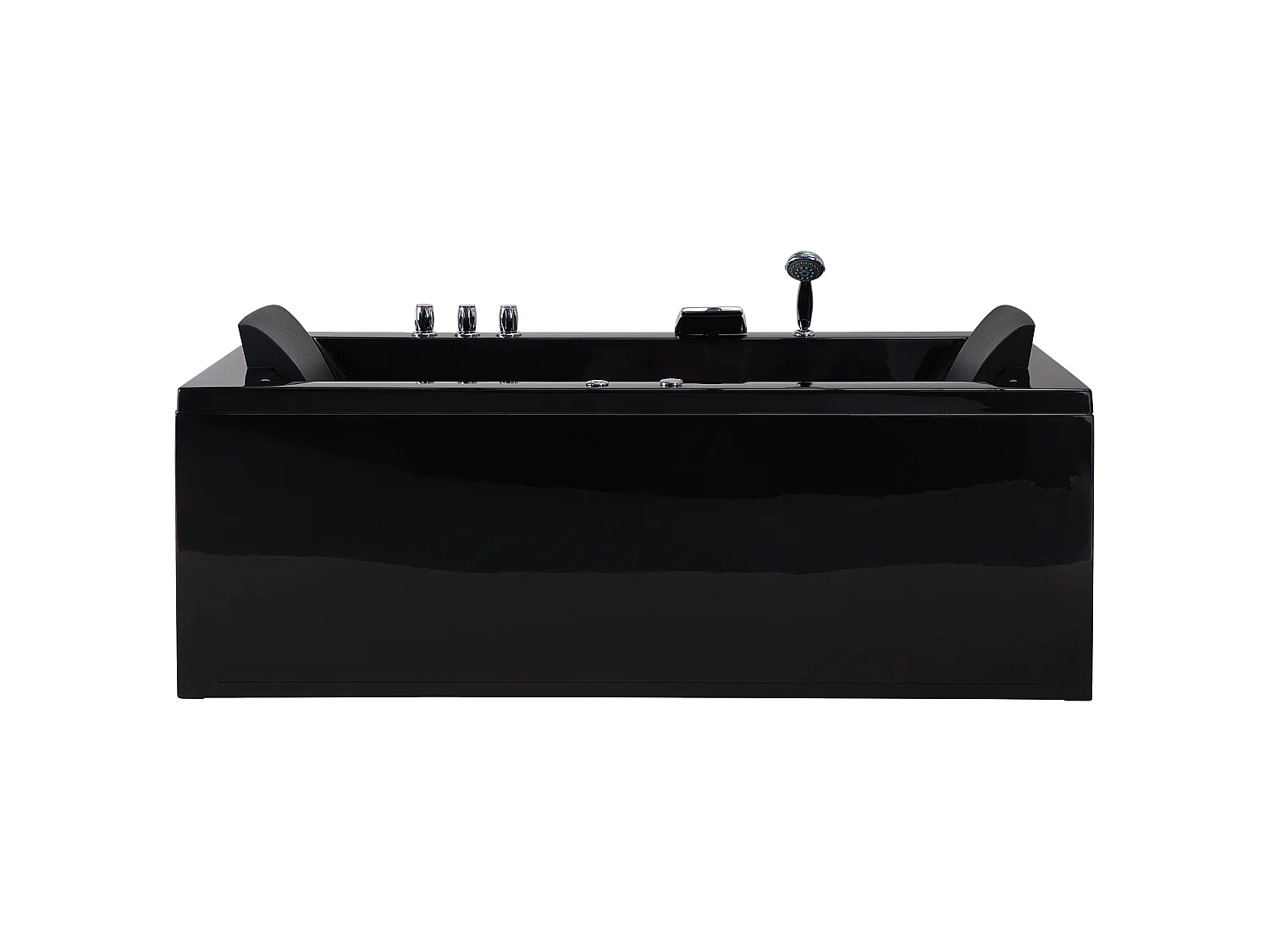 Baignoire d'angle à remous avec LED VARADERO Côté droit 183 x 90 cm Noir