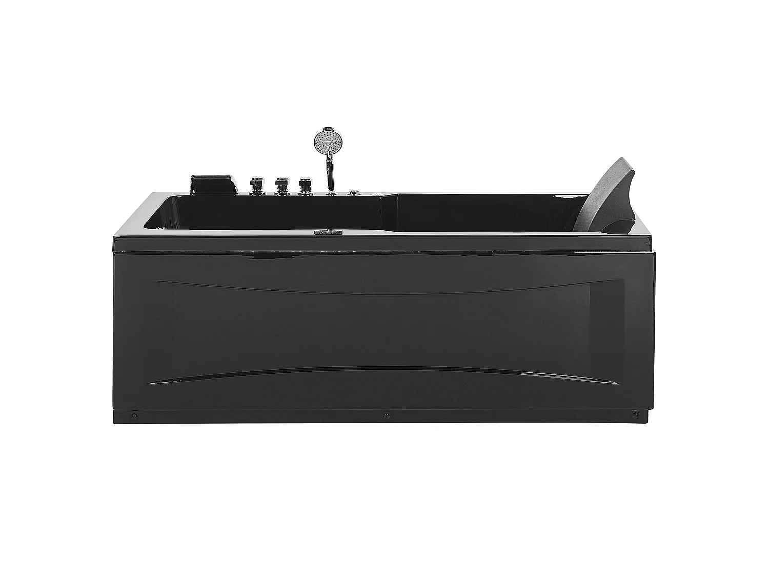 Baignoire d'angle à remous avec LED ARTEMISA Côté droit 170 x 80 cm Noir