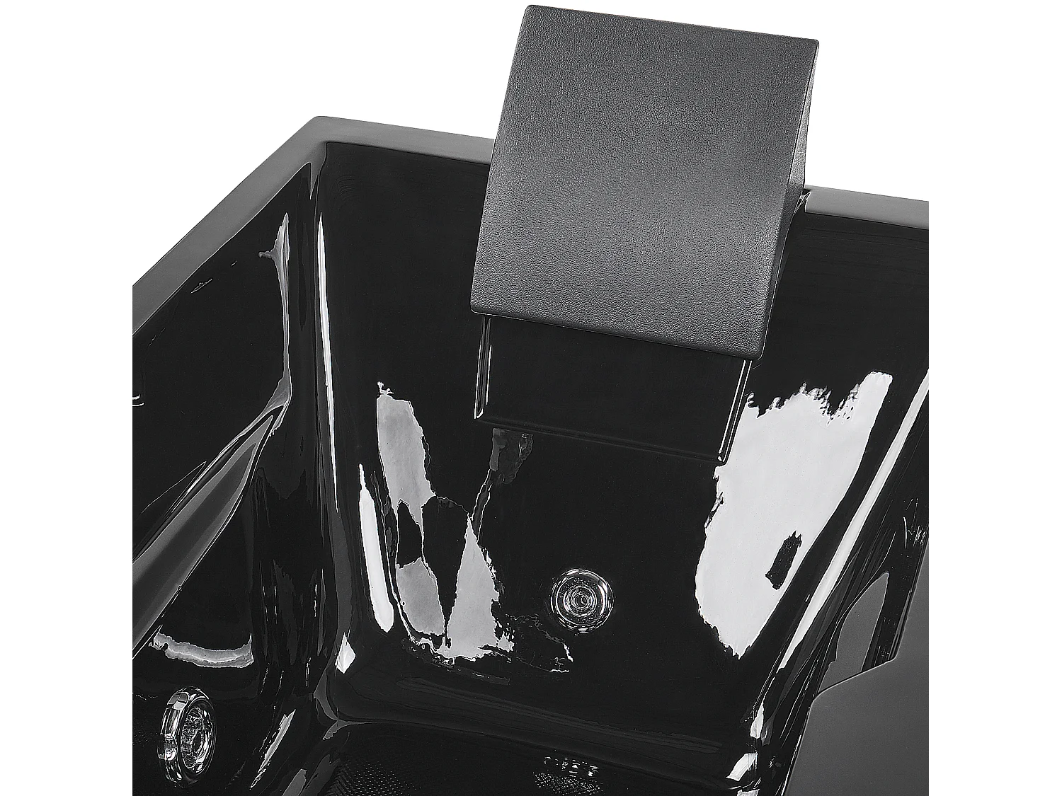 Baignoire d'angle à remous avec LED ARTEMISA Côté droit 170 x 80 cm Noir