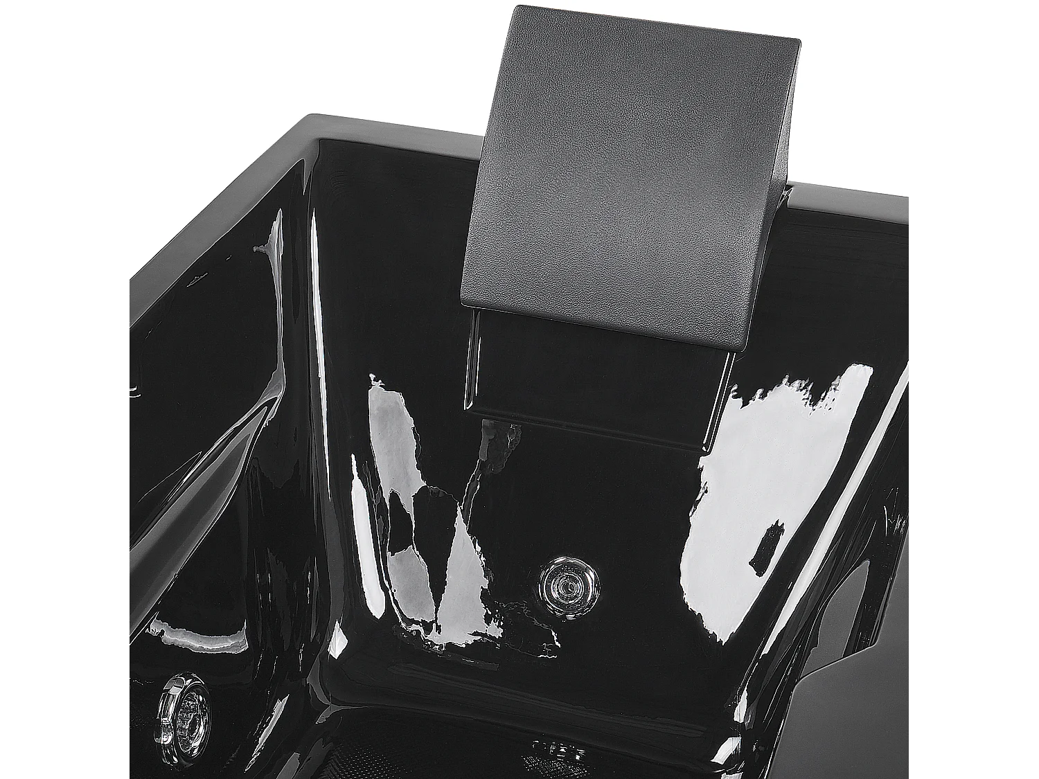 Hoek bubbelbad met LED ARTEMISA Rechterzijde 170 x 80 cm Zwart