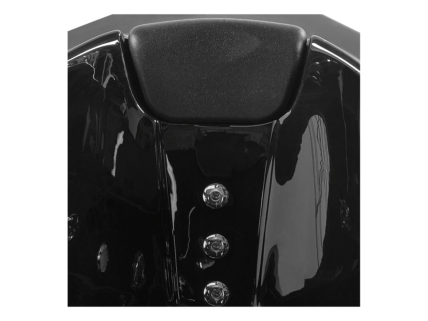 Baignoire d'angle à remous avec LED TOCOA 190 x 150 cm Noir