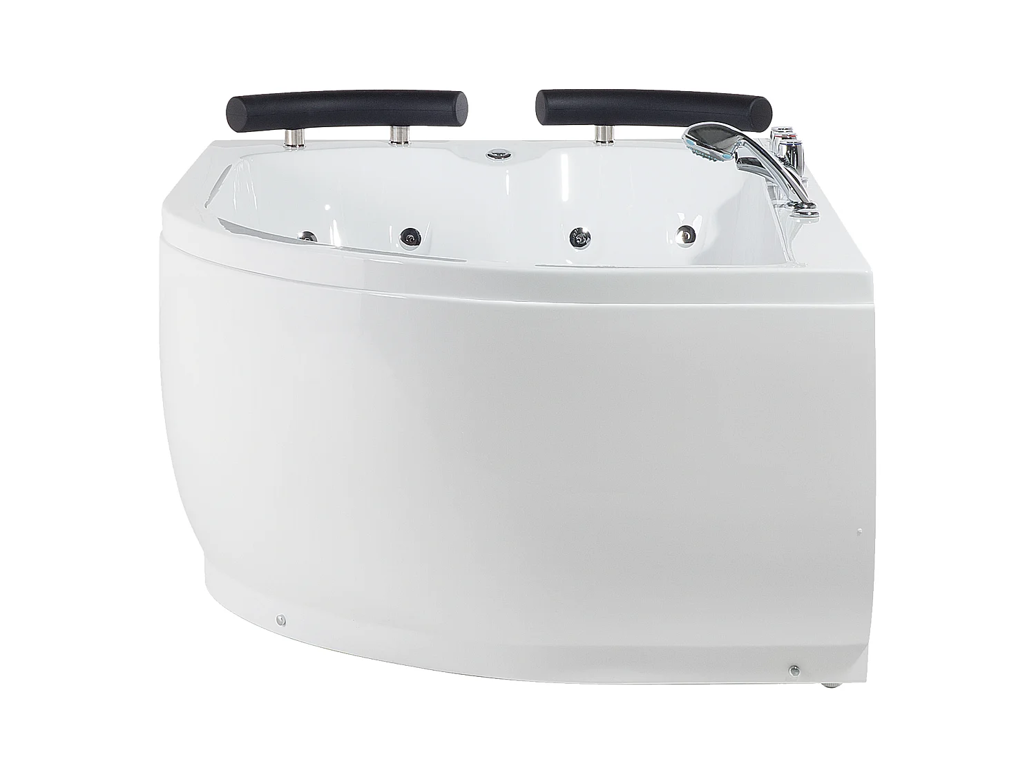 Baignoire d'angle à remous avec LED PARADISO Côté droit 158 x 113 cm Blanc