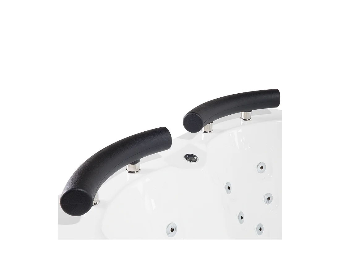 Baignoire d'angle à remous avec LED PARADISO Côté droit 158 x 113 cm Blanc