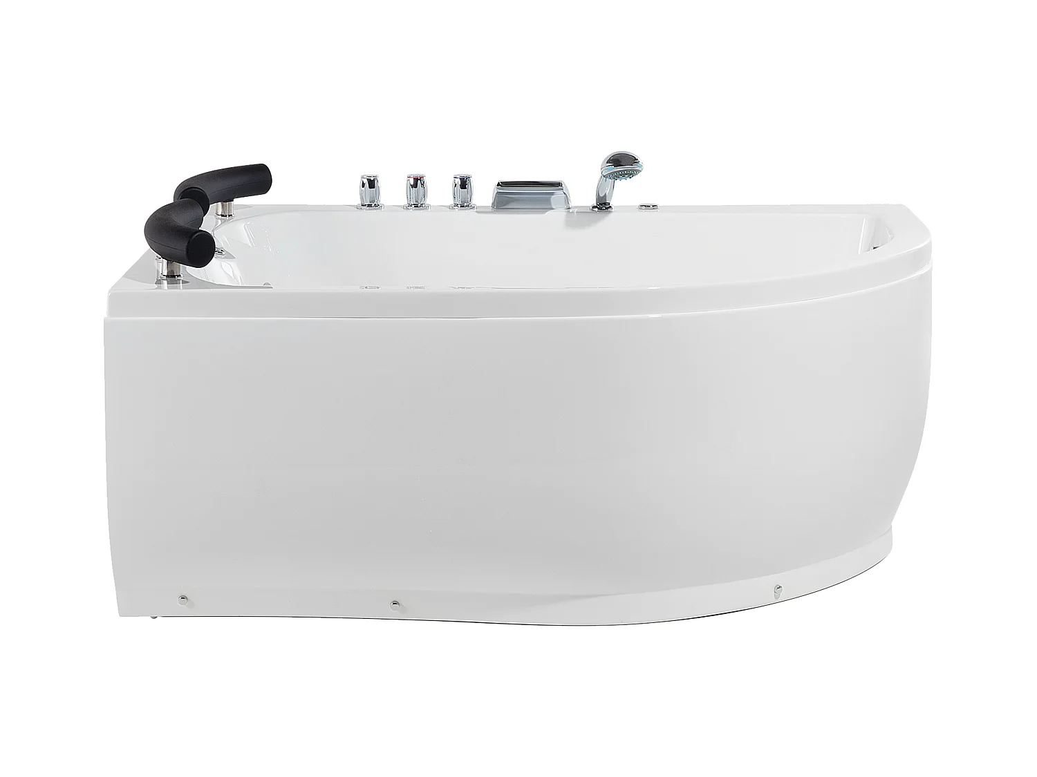 Baignoire d'angle à remous avec LED PARADISO Côté droit 158 x 113 cm Blanc